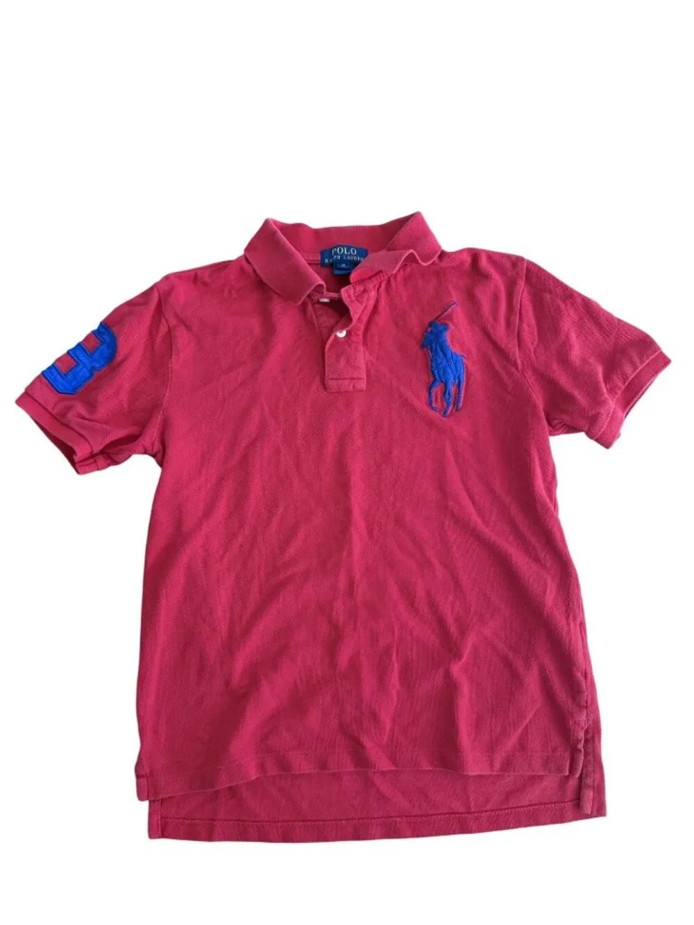 Polo Ralph Lauren Boys Polo Collared Shirt Red Size M 10-12 [jb]